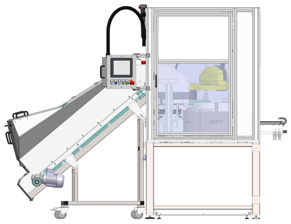 Automatický robotický podavač 2 x Flexibowl 650 / SCARA
