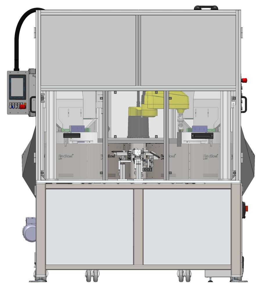 Automatický robotický podavač 2 x Flexibowl 650 / SCARA