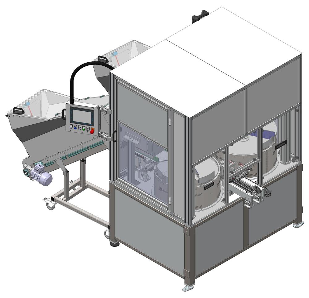 Automatický robotický podavač 2 x Flexibowl 650 / SCARA