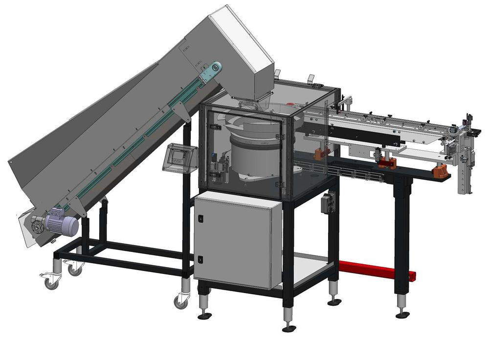 Podávací systém zálisků s vlastním PLC řízením