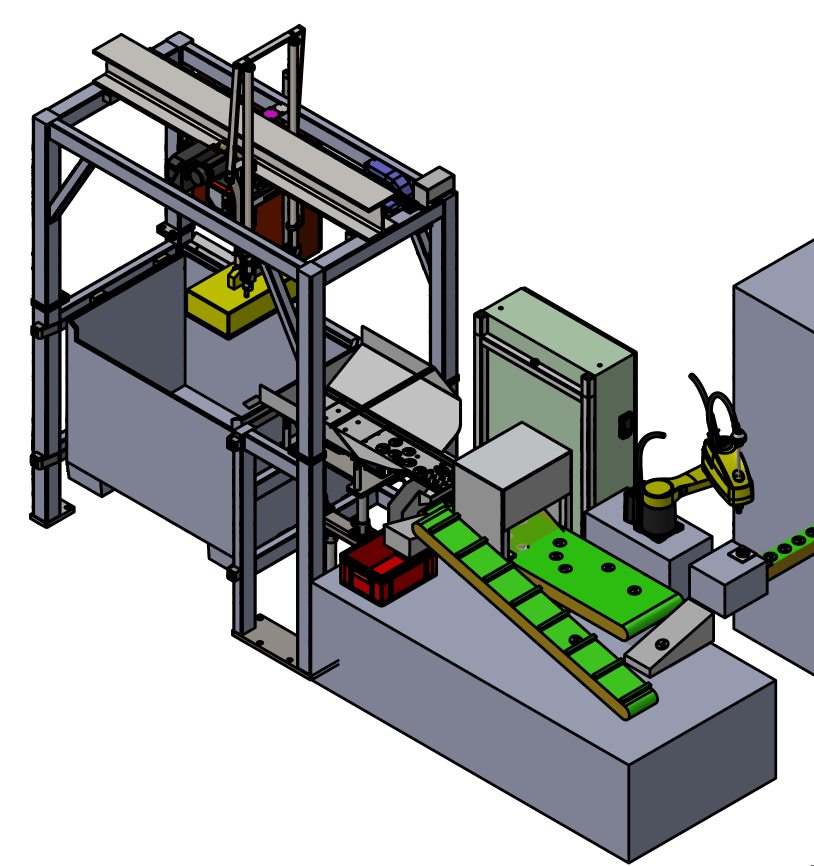 Robotický Hybrid-feeder magnetických dílů